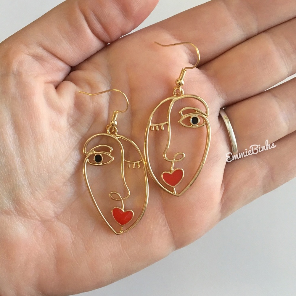 ✨3for$38 New Zara Artsy Picasso Vibe Abstract Artist Statement Drop Earrings - Picture 10 of 16